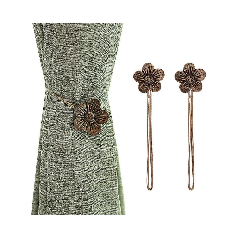 Vintage Magnetic Curtain Tieback, 1 Pair Resin Flower Curtain Drapery Holdback Window Curtain Decora