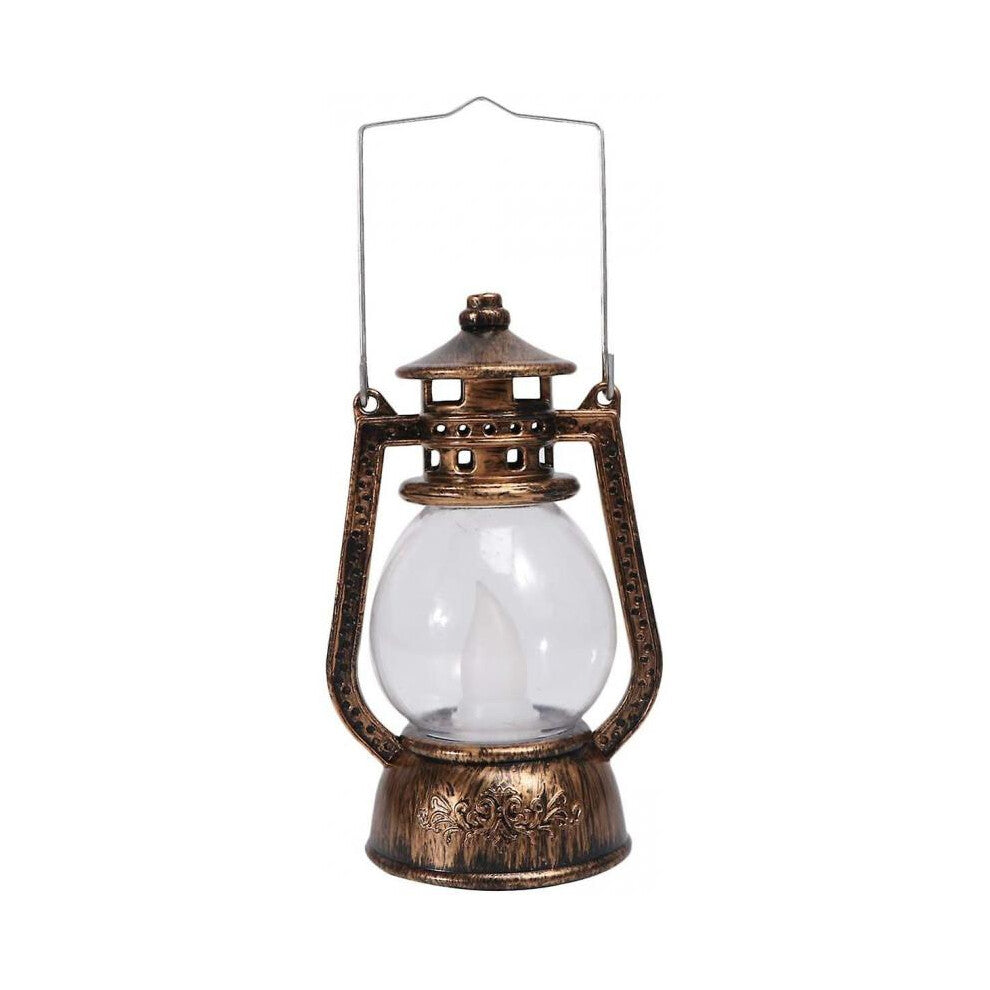 Hurricane Light Portable Battery Powered Storm Light Retro Bronze Oil Lamp for Home Bar Garden Campi
