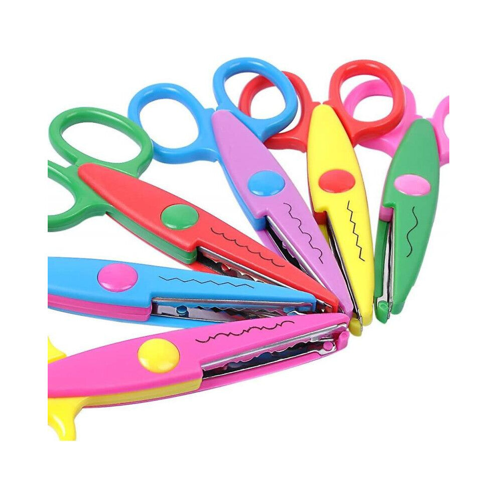 6 Colorful Decorative Paper Edge Scissor Set, Scrapbooking Scissors Art Creative Crafts Scissors Wave Edge Cutters Great for Teachers, Crafts, Kids De