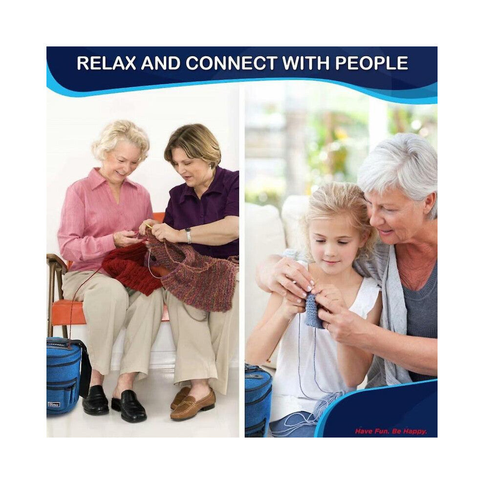 Knitting Bag for Yarn and Wool Storage. Portable, Lightweight and Easy to Carry. Knitting or Crochet Yarn Holder with Pockets for Knitting Accessories