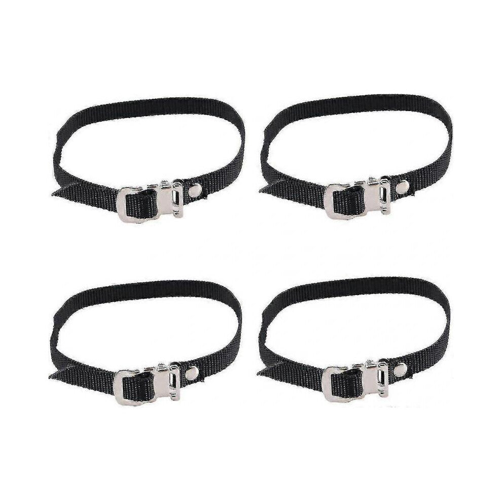 4pcs Bike Pedals Clips Adjustable Toe Strap Nylon Spin Bike Pedal Straps Exercise Bike Anti-slip Straps Universal Replacement Foot Pedal Parts