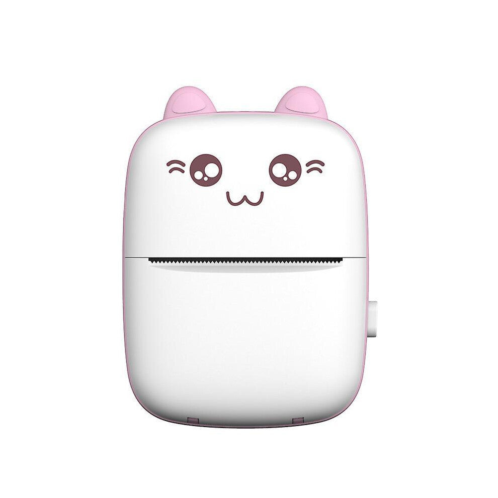 Mini Photo Printer, Thermal Label Printer with Usb Recharge Portable Bluetooth(White-Pink