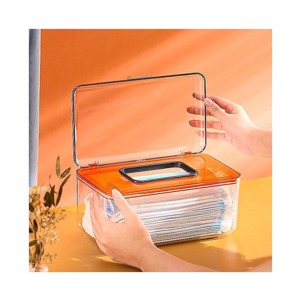 Desktop Tissue Box Holder Dustproof Easy-to-use Wipes Mask Dispenser Holder Transparent