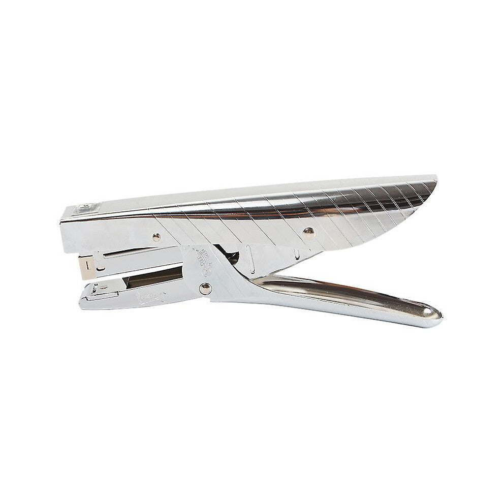 Easy desktop stapler with staples, stapler office, easy to load ergonomic desk metal stapler, (silve