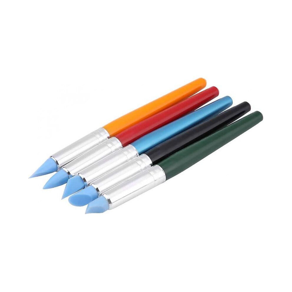 Clay Tools Pottery Sculpting Tools 5pcs - set Silicone Soft Head Clay Pottery Molding Pen DIY Craft Tool (Large)