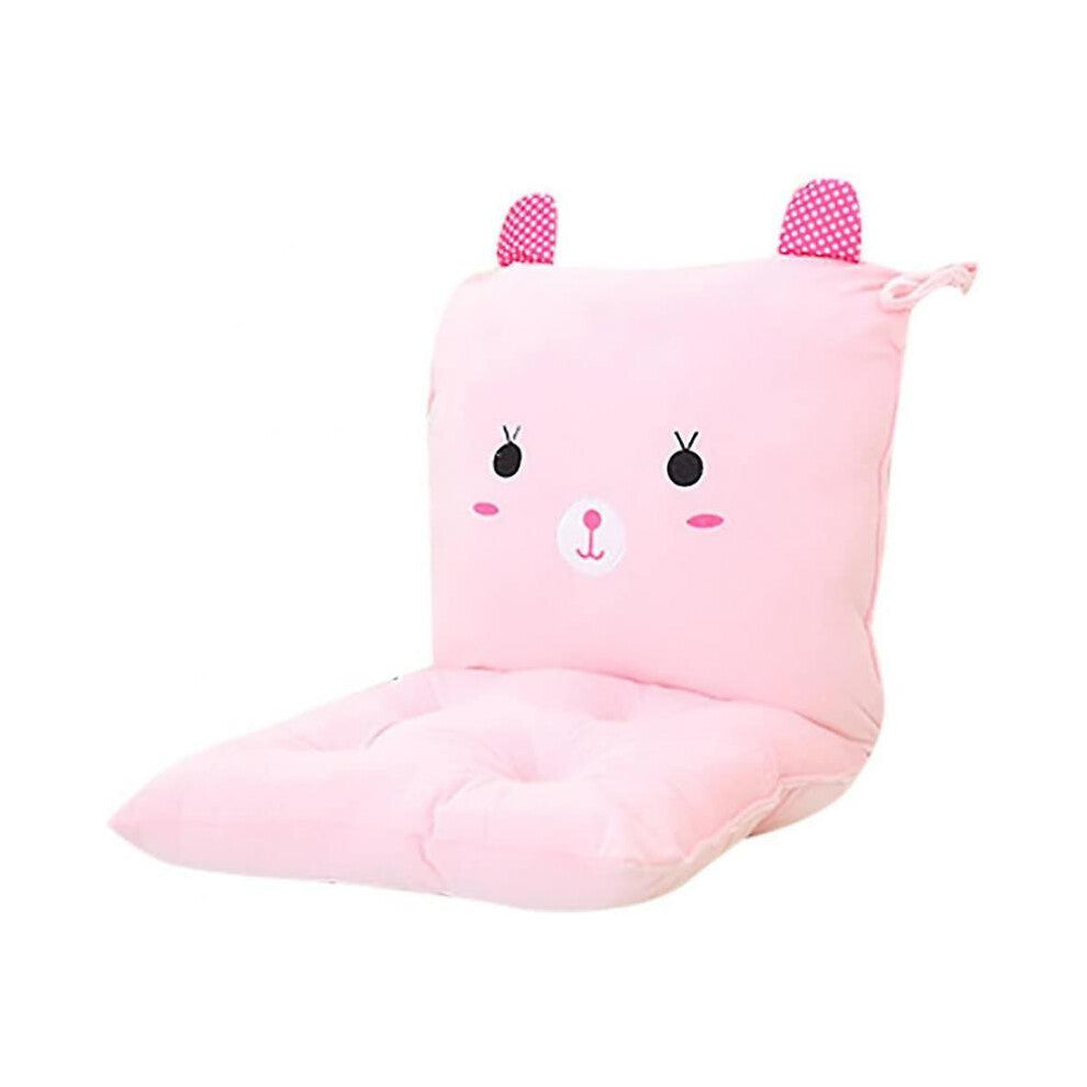 Chair Cushion Plush Seat Cushion Back Cushion with Ties Thickened Chair Pads Cartoon Waist Pillow Cushion Decor, Pink Rabbit