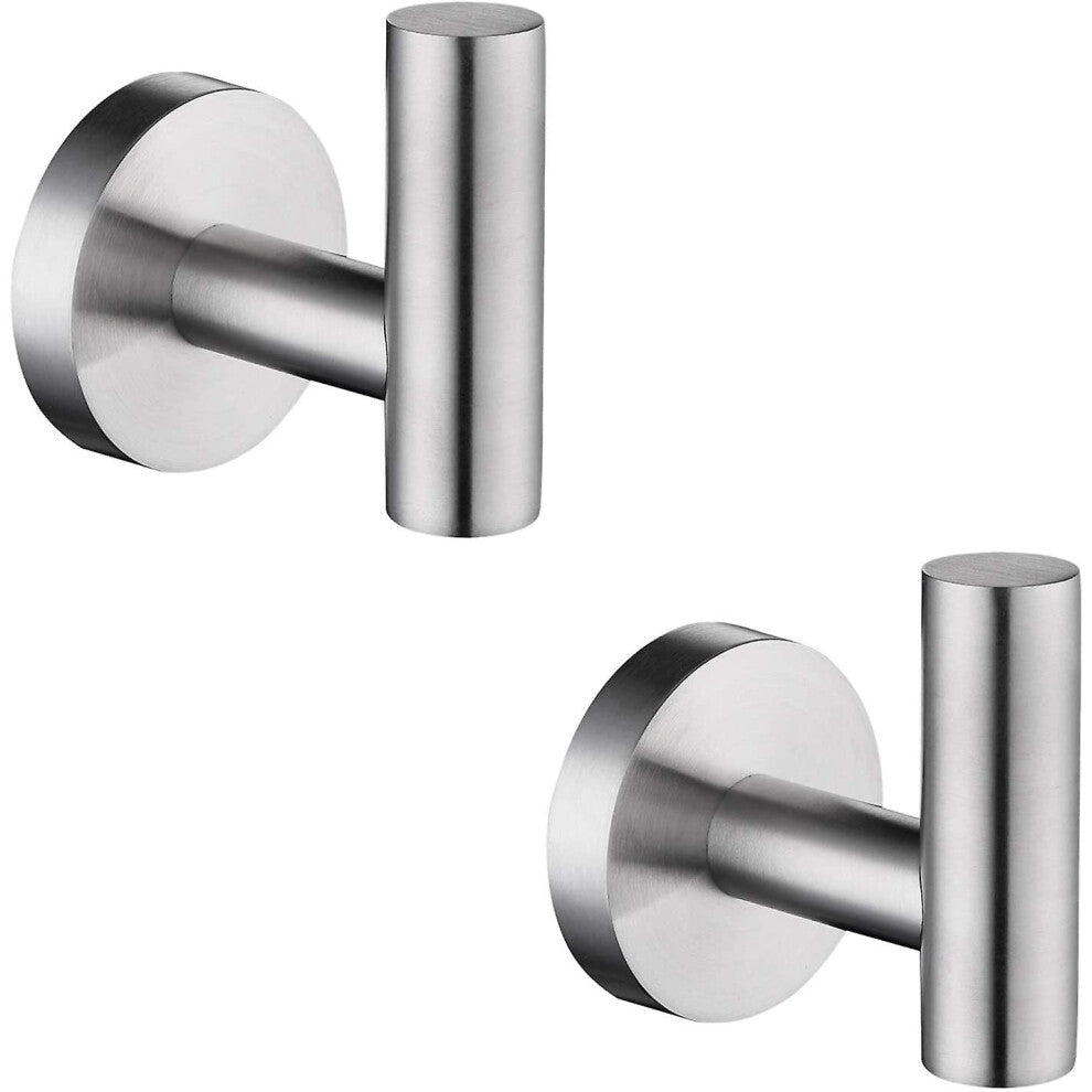 Bathroom towel hook SUS 304 stainless steel coat hook round clothes towel coat bathrobe hook cupboard door sponge bracket suitable for bathroom