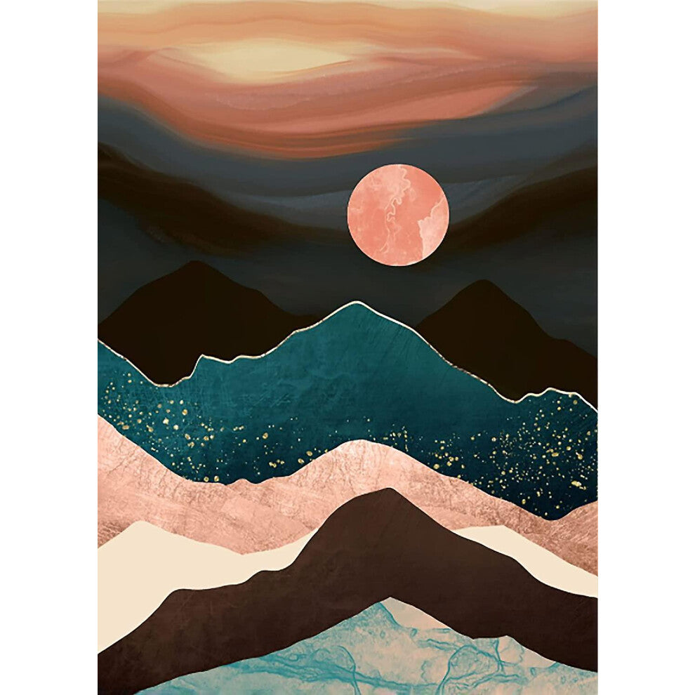 Diamond Painting Mountain Kit, Diamond Art Kit for Adults, Abstract Landscape Painting with Diamond