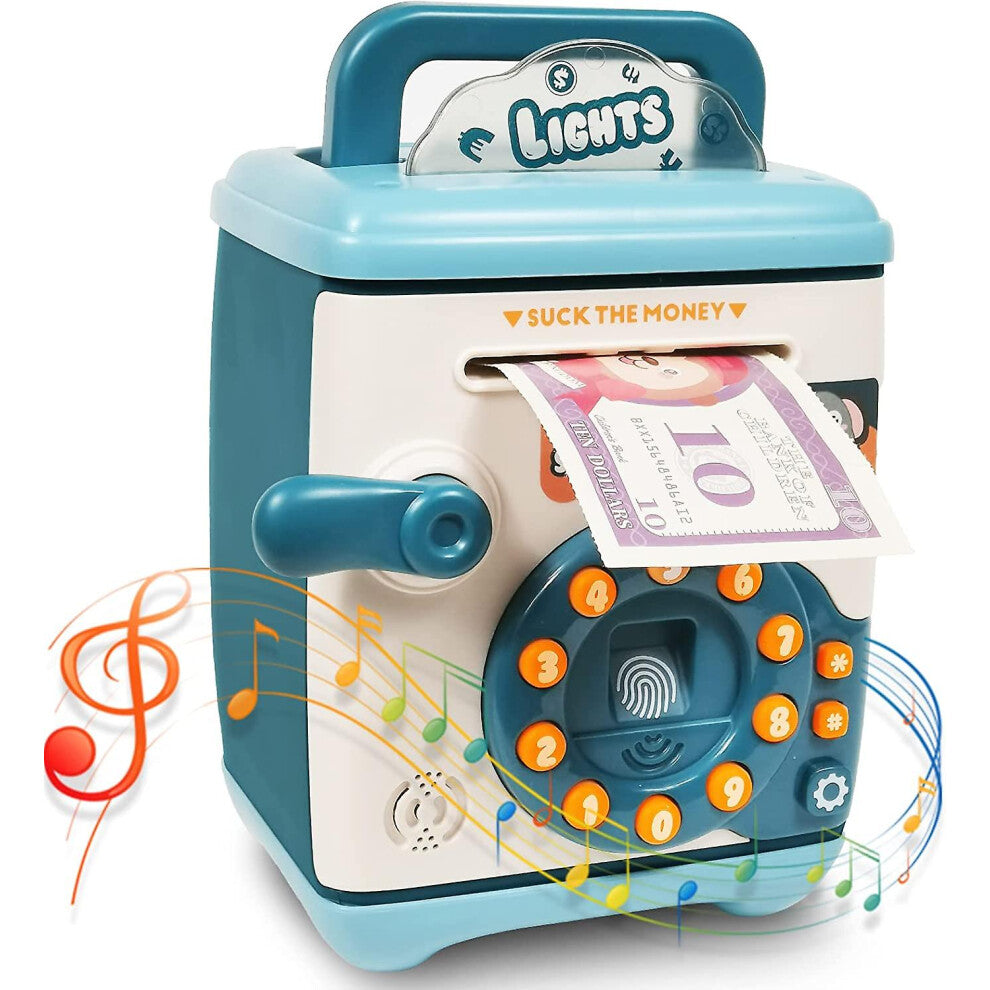 Children's piggy bank Safe piggy bank with password protection Mini ATM money box suitable for boys