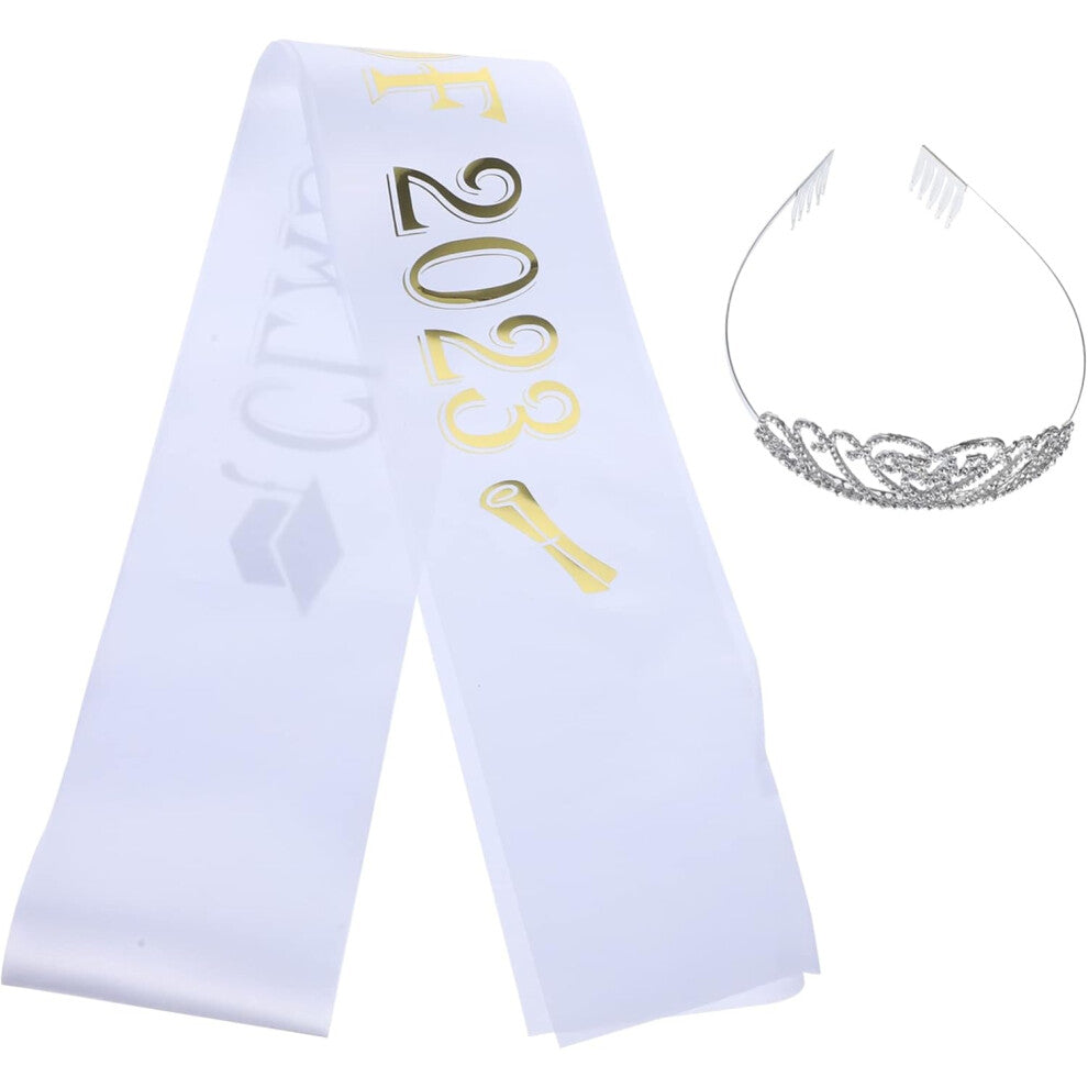 1 Set Graduation Crown Straps Glitter Grads Sash Graduation Shoulder Strap Sash