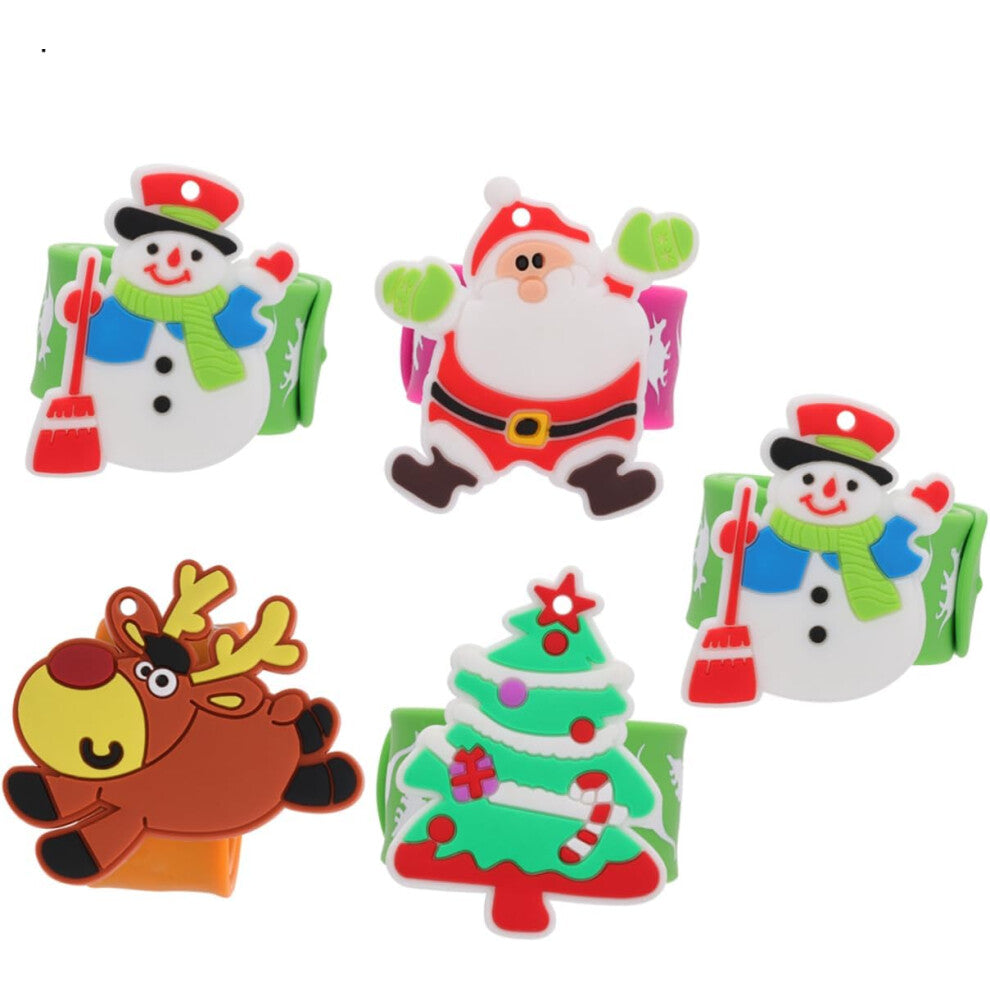 Slap Band Toys 5pack Dinosaur Design Silicone Bracelets Wrist Decor