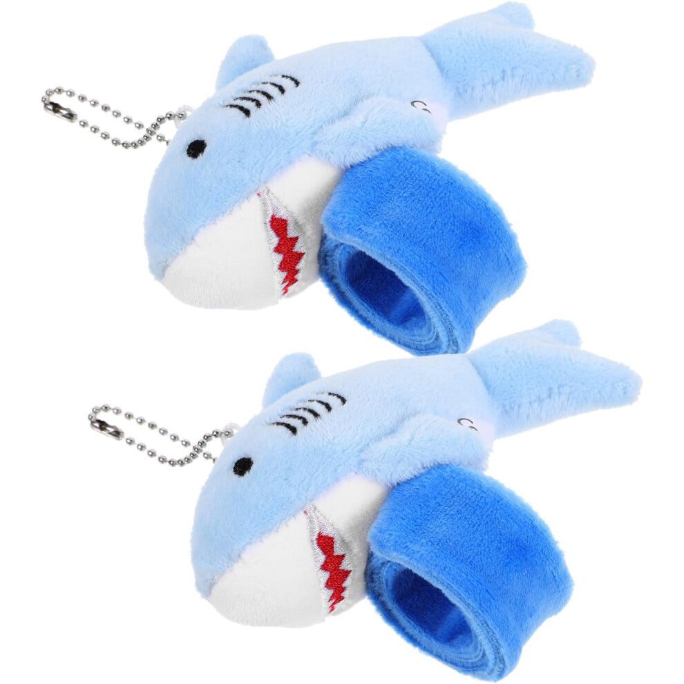2pcs Plush Shark Snap Bracelet Stuffed Animal Hugger Wristband Boys and Girls Toys Party Band