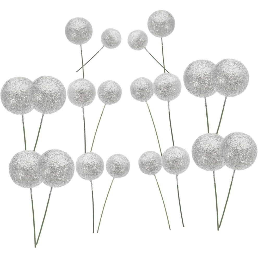 20pcs Ball Cake Decorations Set Creative Glitter Cake Balls for DIY Birthday Party Decorations