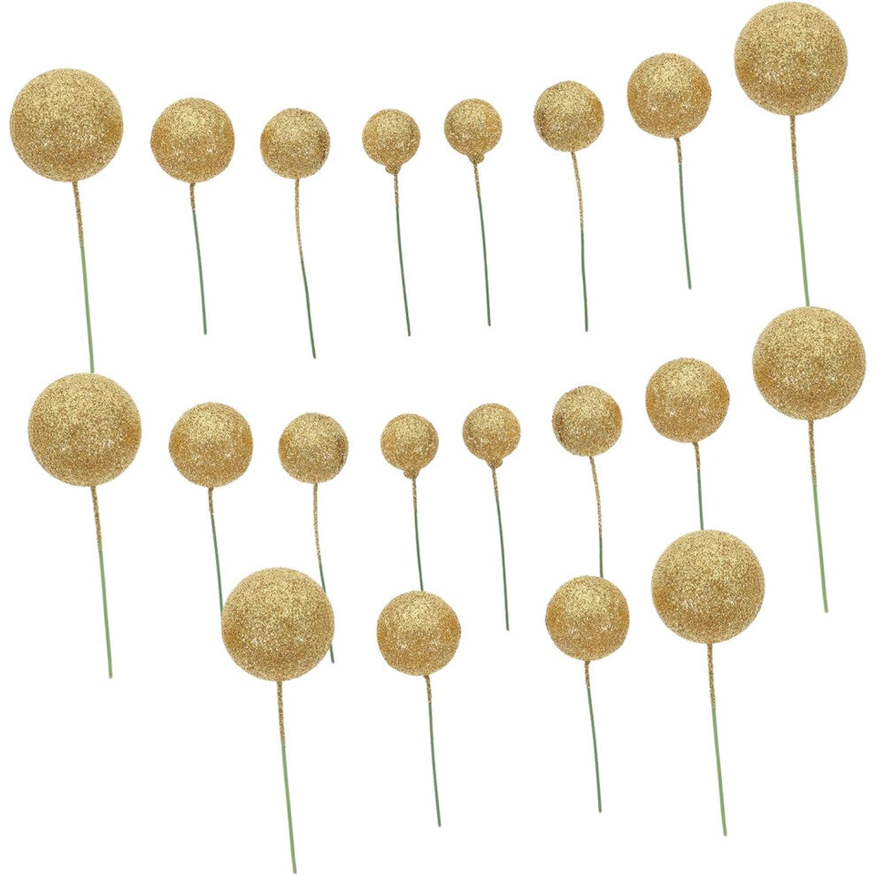 20pcs Creative Glitter Cake Balls Multi-Purpose Decorations for DIY Baking Party Wedding Events