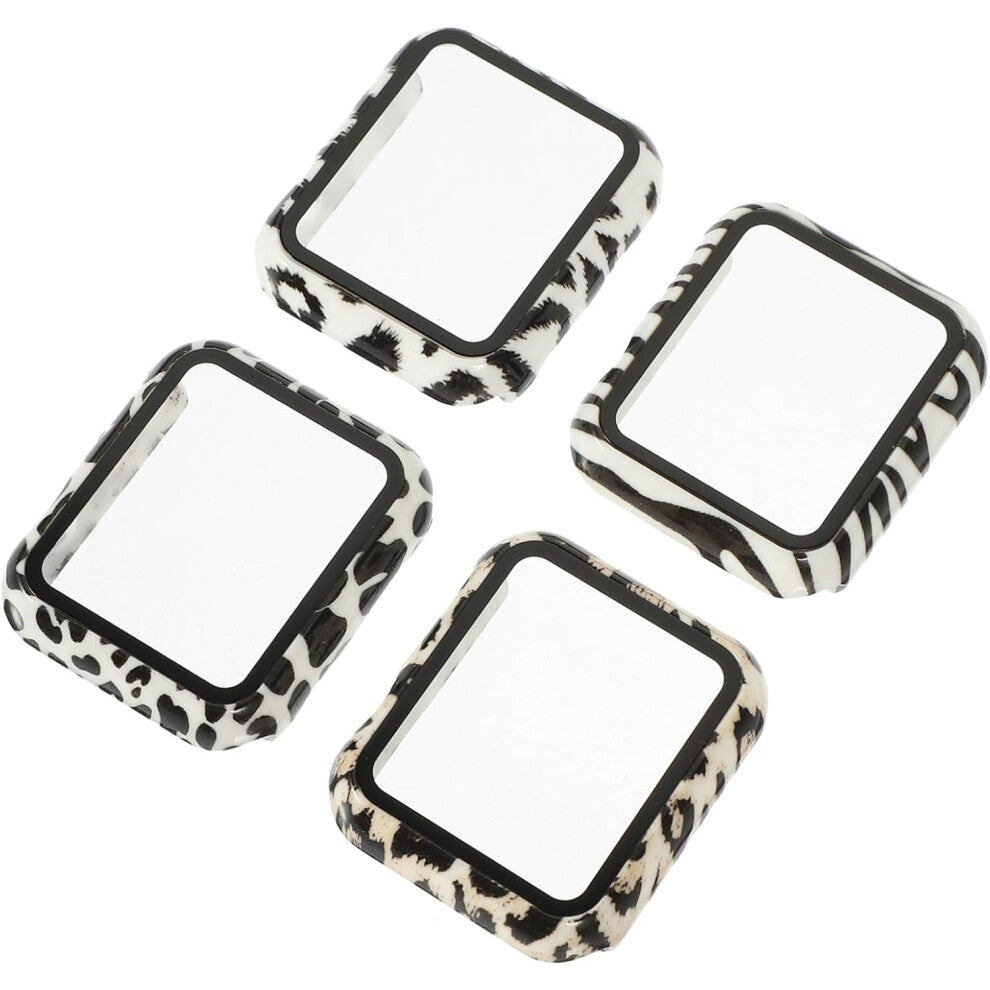 4pcs Tempered Glass Watch Screen Protector 38mm for Full Coverage Case with Bumper Sturdy PC Shell