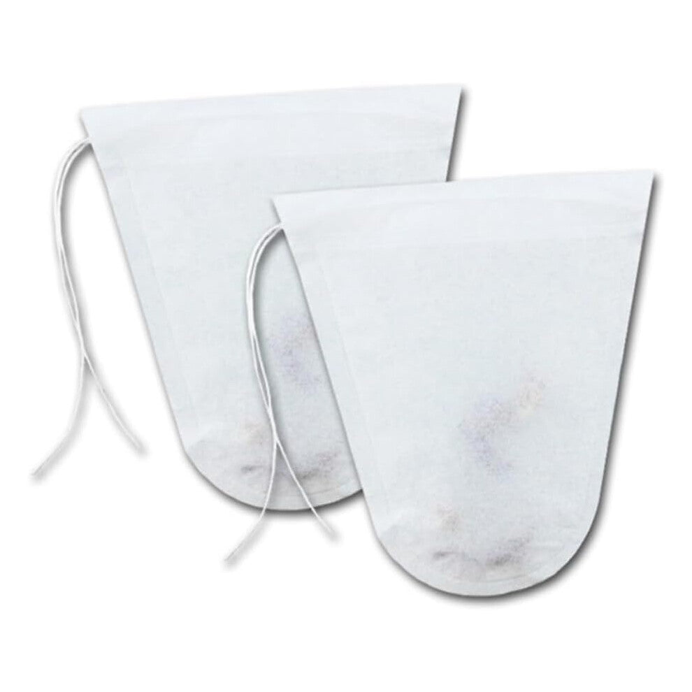 100pcs Disposable Paper Tea Bags Drawstring Tea Filter Bags for Loose Leaf Tea and Coffee (White)