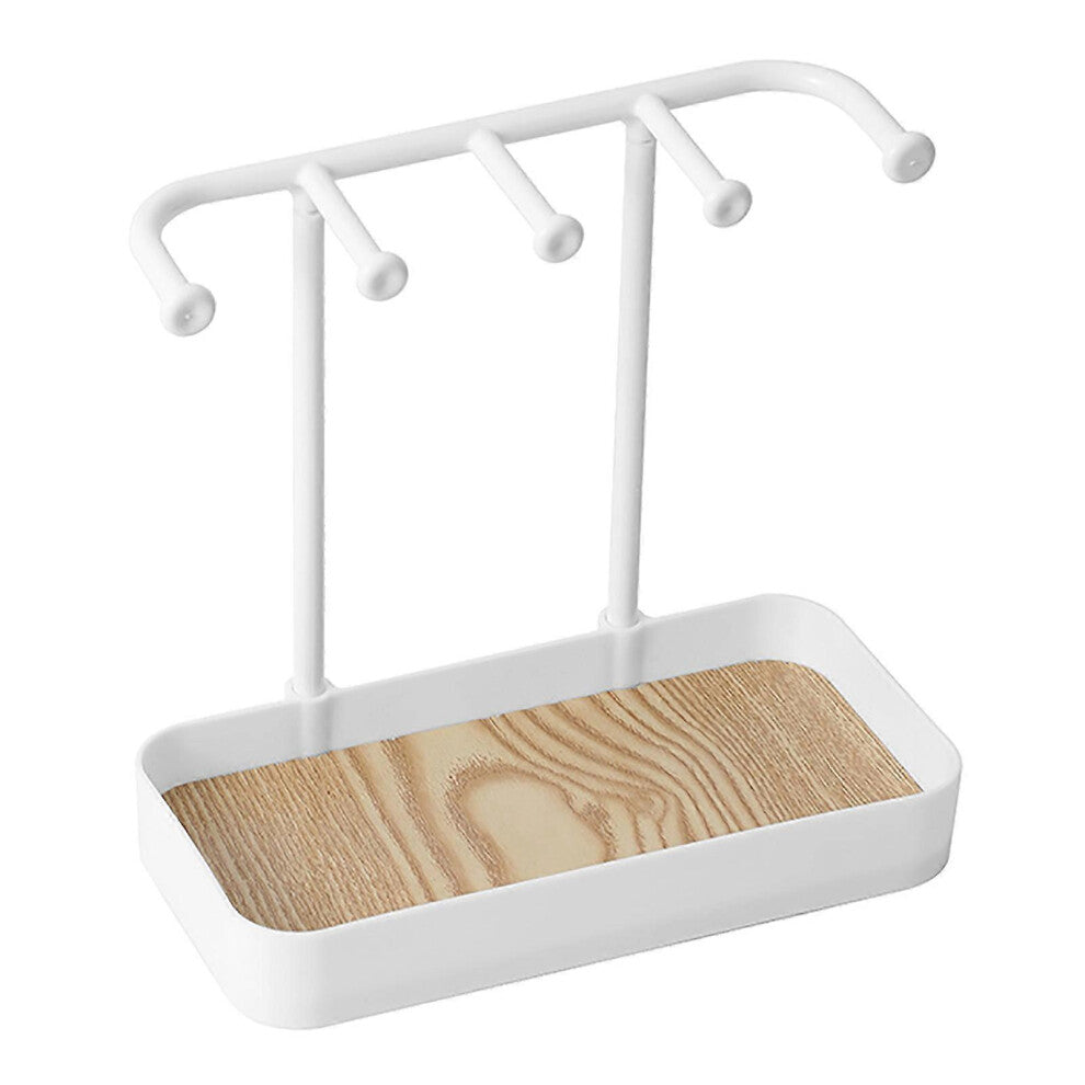 Desktop Jewelry Stand Space Saving PP Multifunctional Jewelry Organizer Rack for Earring Necklace Bracelets White