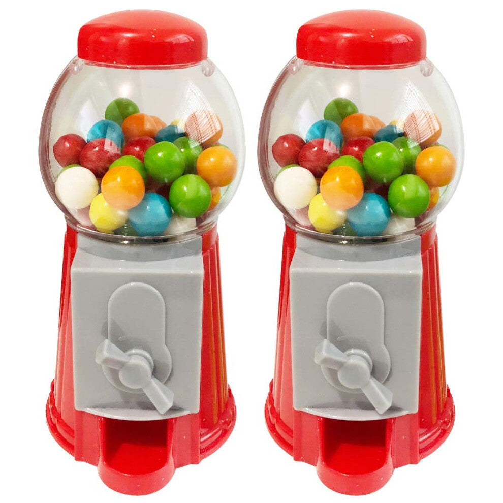 ArtCreativity Gumball Machine Bank for Kids  Set of 2  5.25 Inch Desktop Bubble Gum Mini Candy Dispenser  Unique Money Saving Coin Bank  Great Gift or