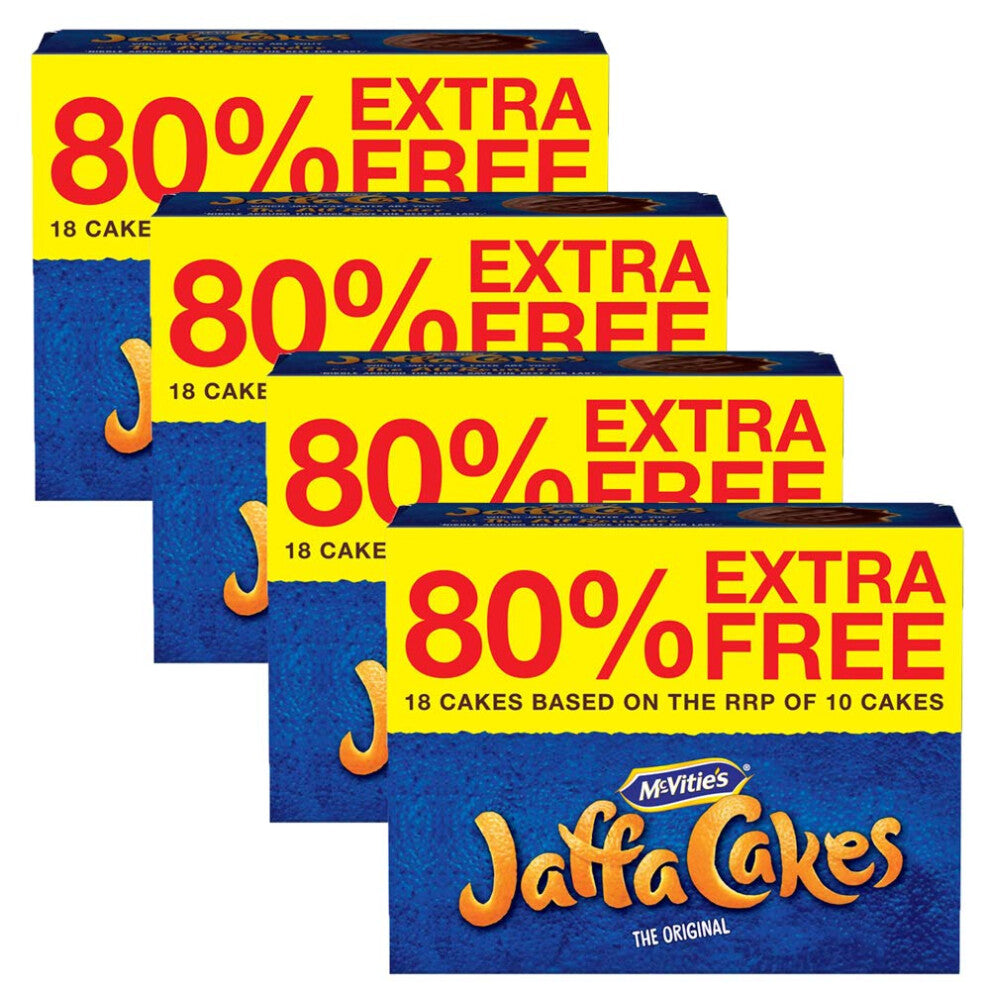 4 x 18 Mcvities Orange Jaffa Cakes Milk Chocolate Sponge Biscuits Cookies Sweets