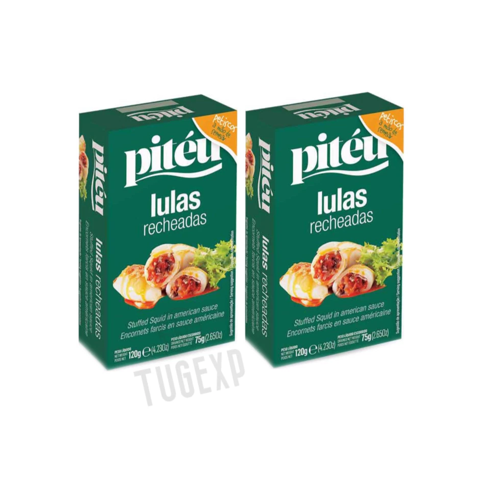 2 x Cans Stuffed Wild Squid In American Sauce 120g (4.23 oz) Pitéu