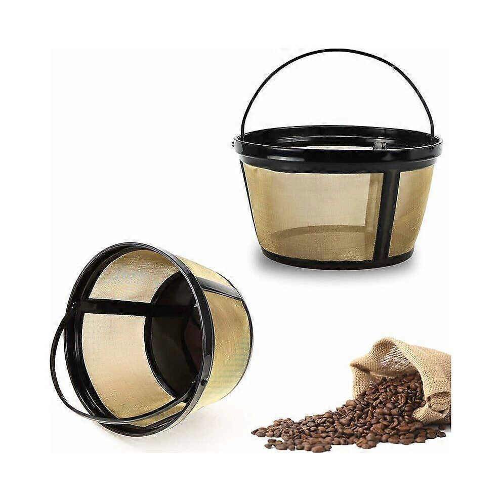 2 Pack Reusable Coffee Filter 8-12 Cups Stainless Steel for Coffee Makers and Brewers