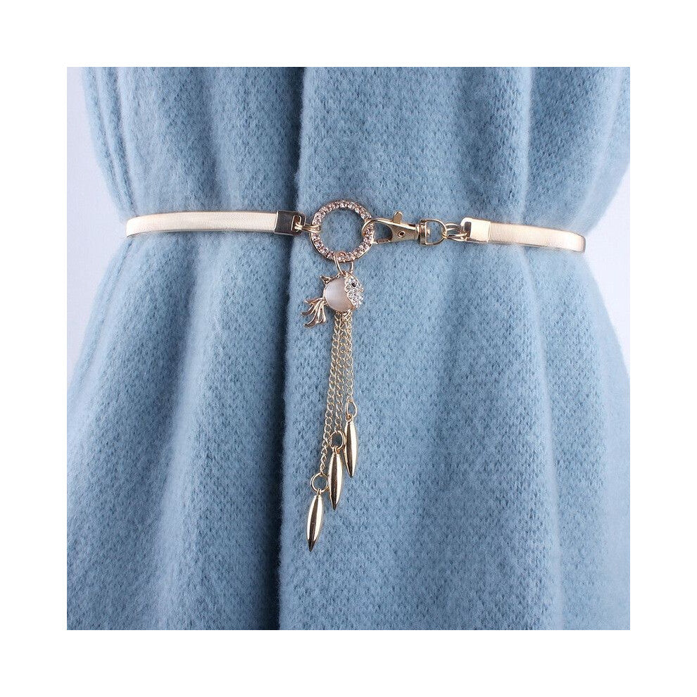 (Gold Fish) Versatile Chic And Metal Waist Chain Featuring Glittering Fox Pendant Wardrobe For Womens