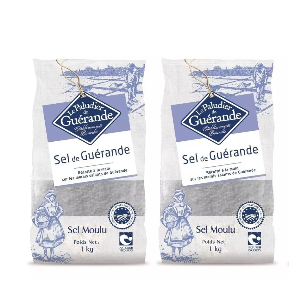 Le Paludier Celtic Sea Salt Fine 1000g (PACK OF 2)
