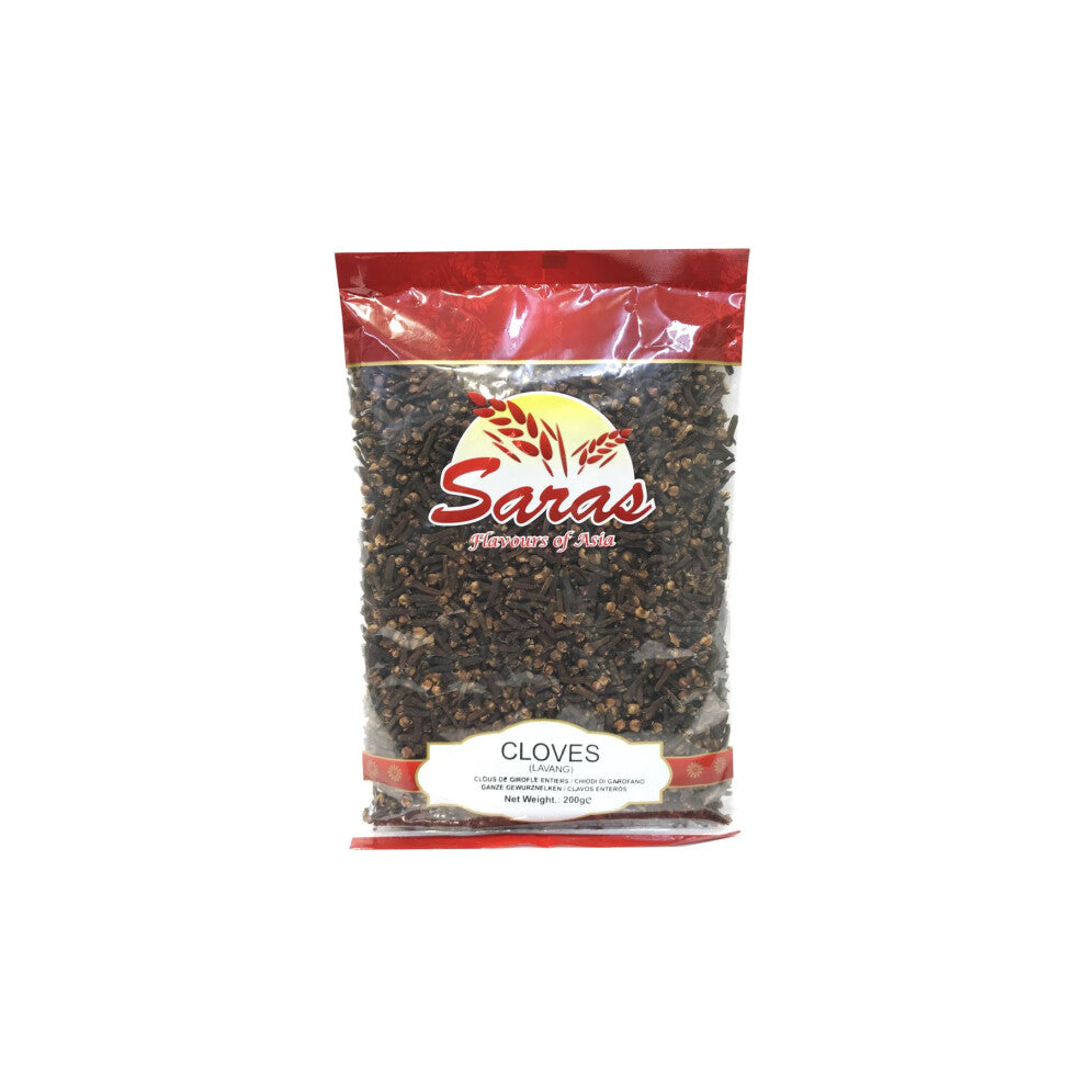 Saras Cloves Whole Lavang 200g | Whole Spices | Aromatic Indian Clove | Essential Spice for Cooking | Health & Wellness Benefits