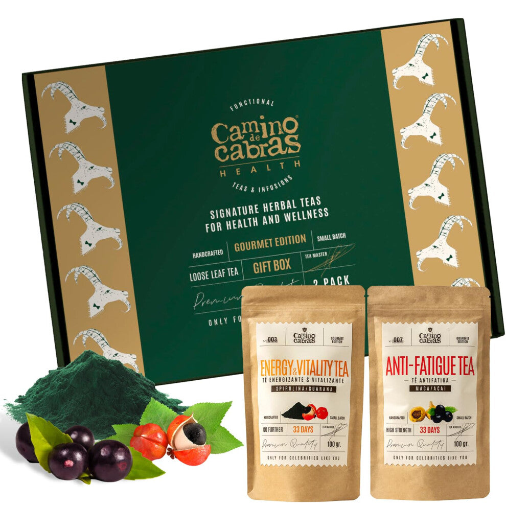 CAMINO DE CABRAS? - Premium Herbal Tea Gift Set Energy for Tiredness & Anti Fatigue Infusion - Loose Leaf Tea, 2 Pack x 100g
