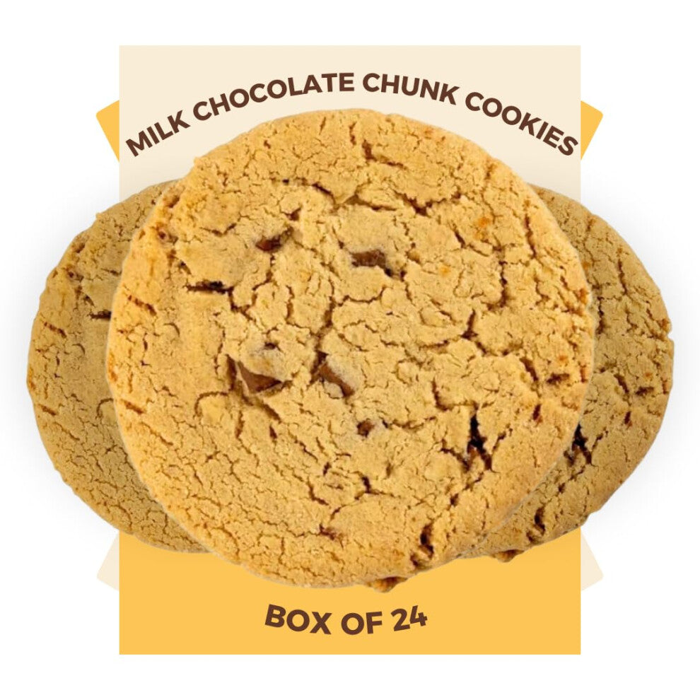 Cookies - 1 x 24 Pack Individually Wrapped Biscuits Perfect Cookie Snack for the Family - Light, Crunchy and Chunky Milk Chocolate Cookies Suitable