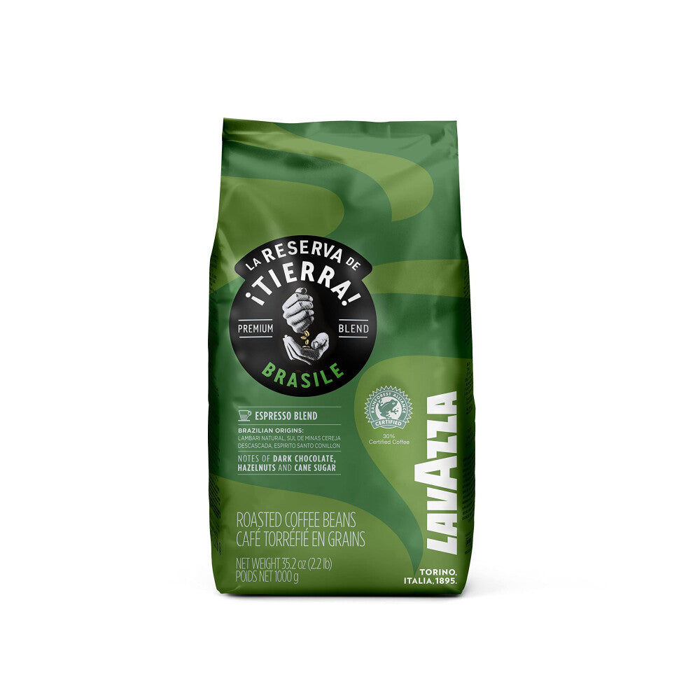 Lavazza Tierra Brasile Authentic Italian Recipe Arabica Coffee, 1.00 kg, CD-Lavazza Tierra Brasile - Authentic