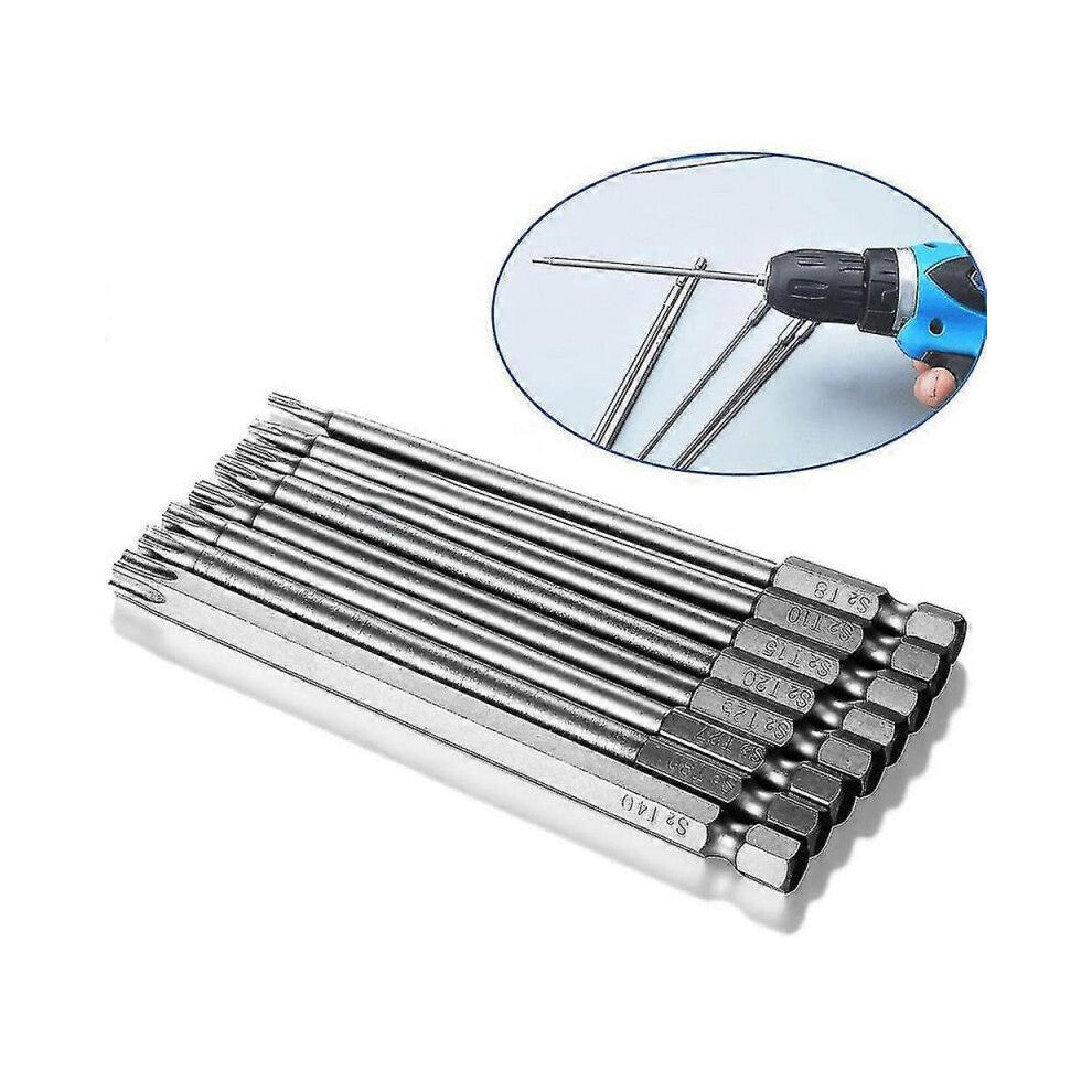 Torx Bits Set, Hex Shank S2 Premium Steel Torx Head Drill Bit Set, Magnetic Tips Muti-Size, Perfect for Power Drills And Impact Drivers