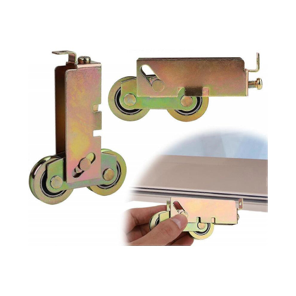2pcs Sliding Patio Door Tandem Roller Assembly, Sliding Door Wheels Replacement