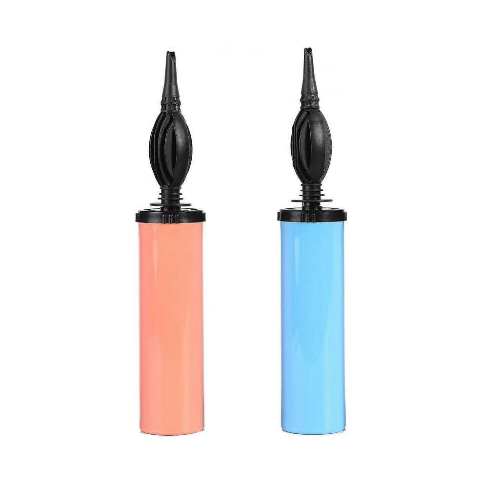 Blue & Red Manual Balloon Pump 2 Pack, Two-Way Handheld Air Pump for Kids Party