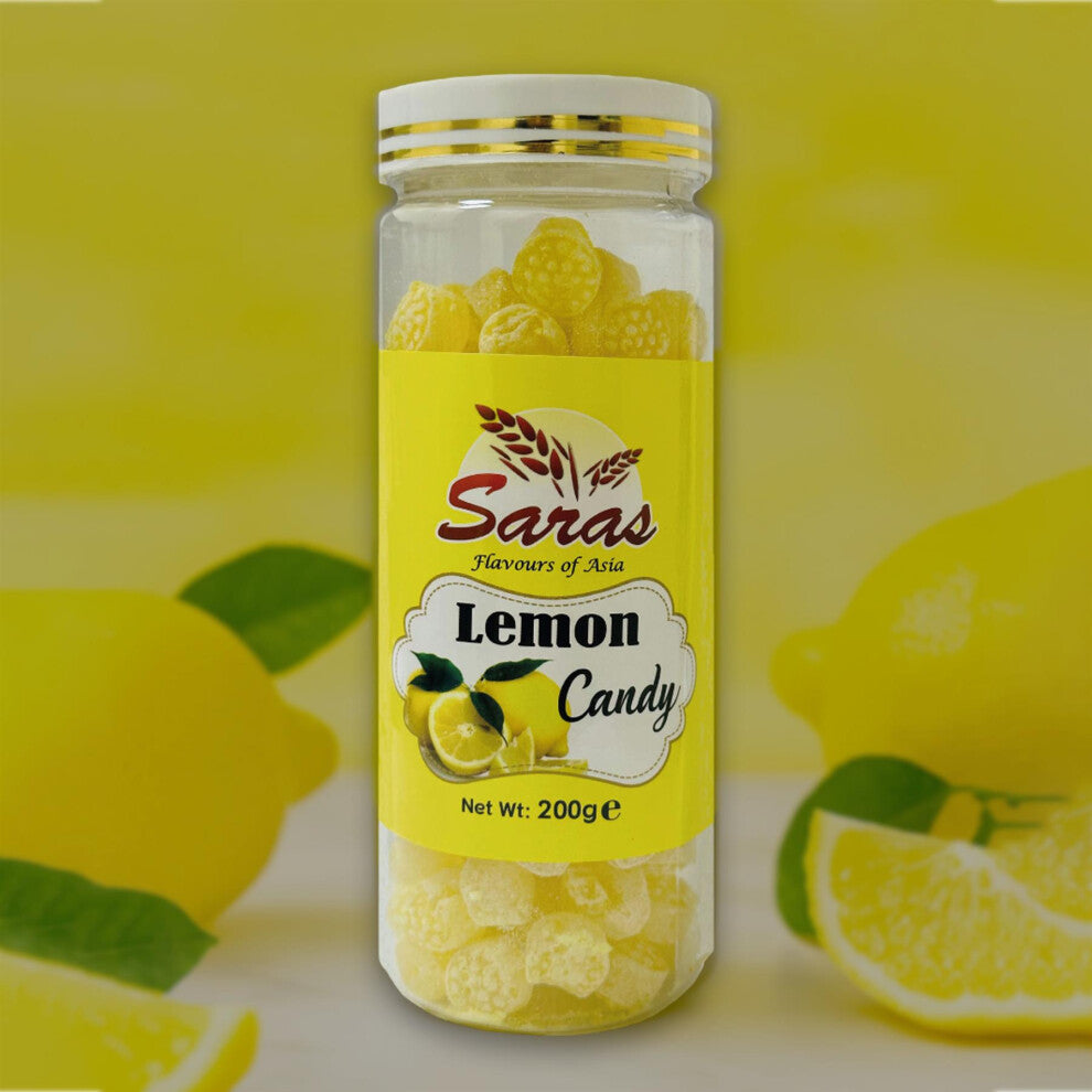 Saras Candy Lemon 200g | Tangy Sweet Treat | Refreshing Citrus Flavour | Indian Digestive Candy