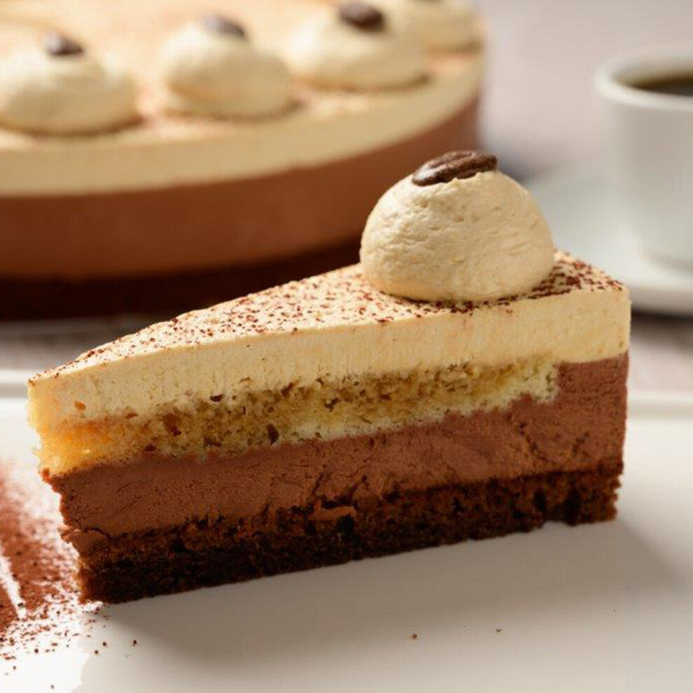 Chantilly Patisserie 1x14ptn Frozen Italian Tiramisu - Pre-Portioned 14 Slices, 1.3kg, Coffee & Marsala Cream with Cocoa Dust
