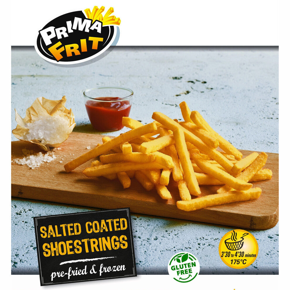 Prima Frit Frozen Salted Coated Shoestring Fries 7x7mm - 1x2.5kg