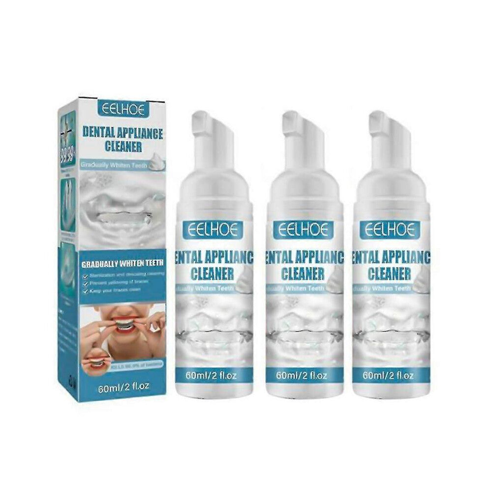 3pcs Aligner Cleaner & Whitening Foam 60ml, Clean Retainer And Braces, for Oral Care