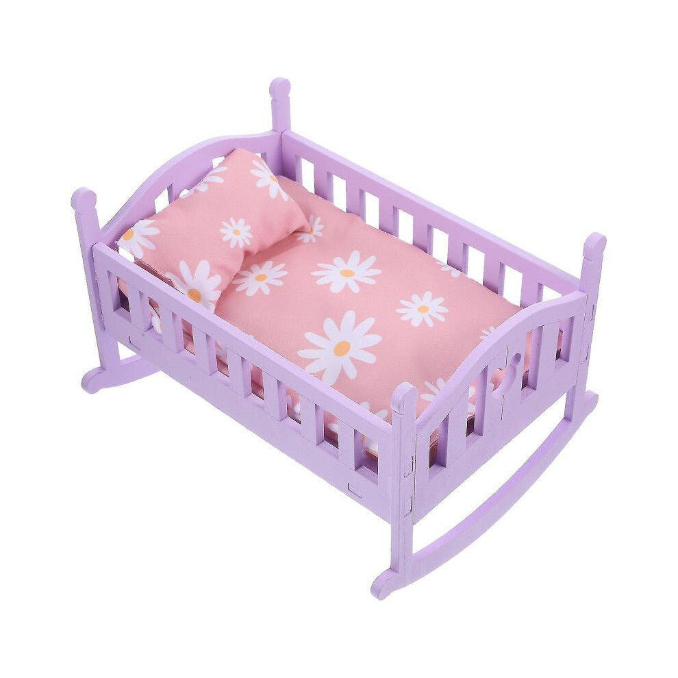 1 Set Doll House Doll Bed Miniature Doll Bed Miniature Furniture Mini House Ornament