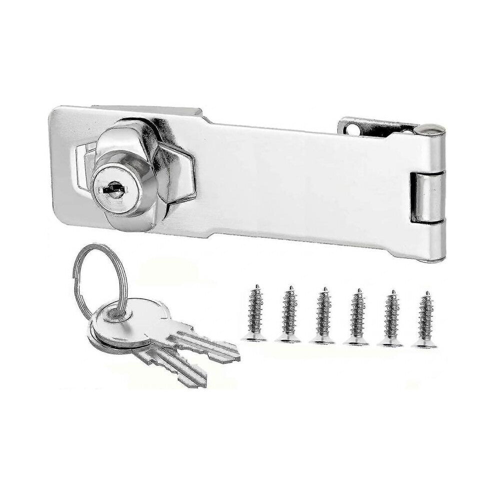 Hasp Lock Padlock Gate Latch Door Bolt Lock for Cabinet Furniture Mailbox Closet with Aliked Keys,3 Inch - Ya