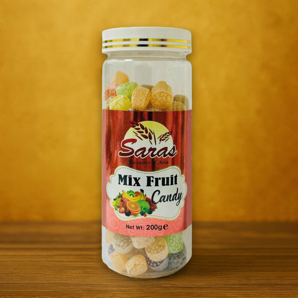 Saras Candy Mixfruit 200g | Assorted Fruity Flavour Toffees | Tangy & Sweet Indian Treat