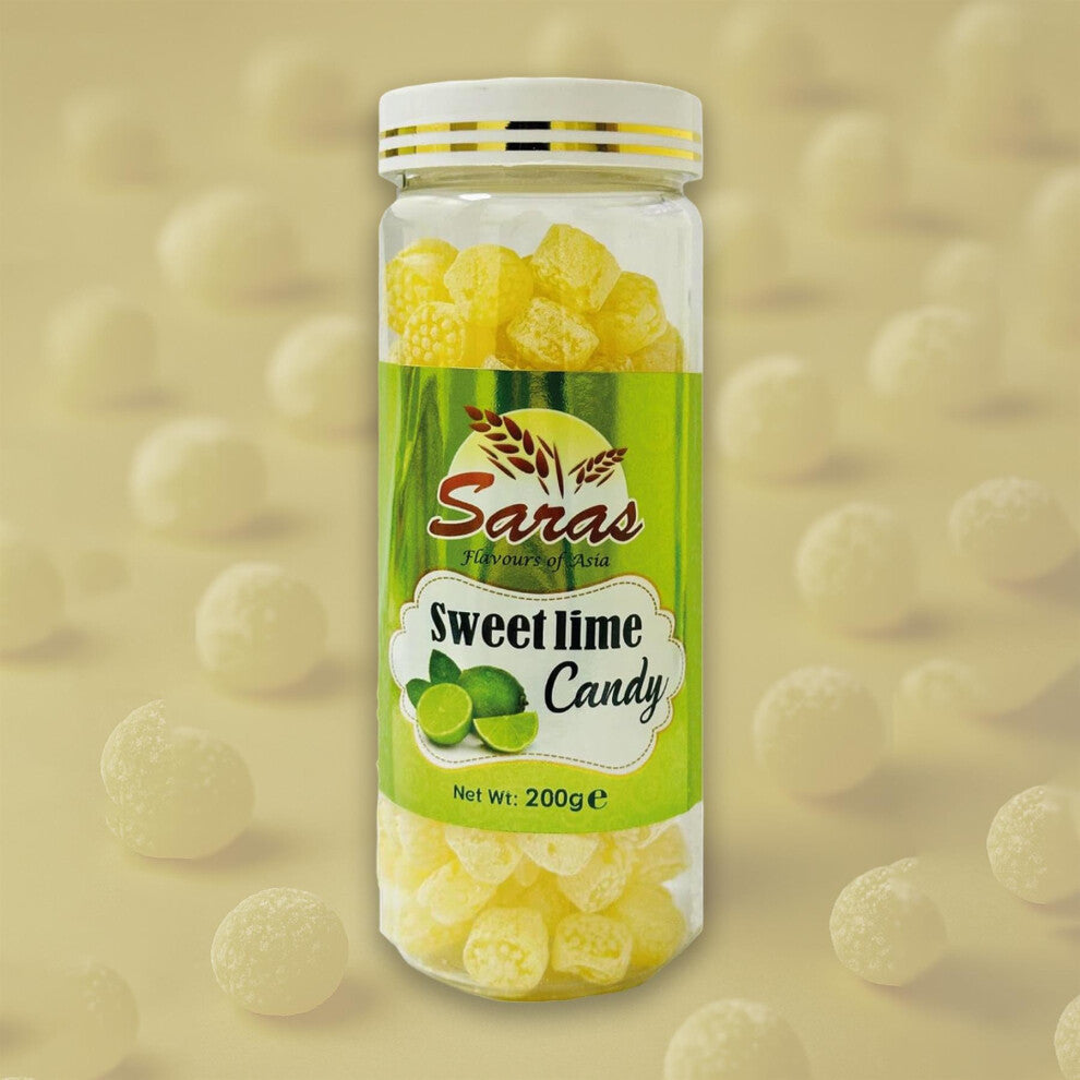 Saras Candy Sweet Lemon 200g | Tangy & Zesty Indian Toffee | Chatpata Citrus Treat for All Ages
