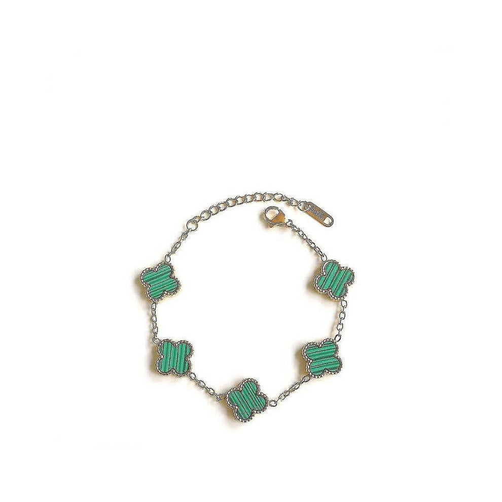 Four Leaf Clover- Bracelet 18k Gold Plated Stainlesssteel Doubleside Aftermarket Tw