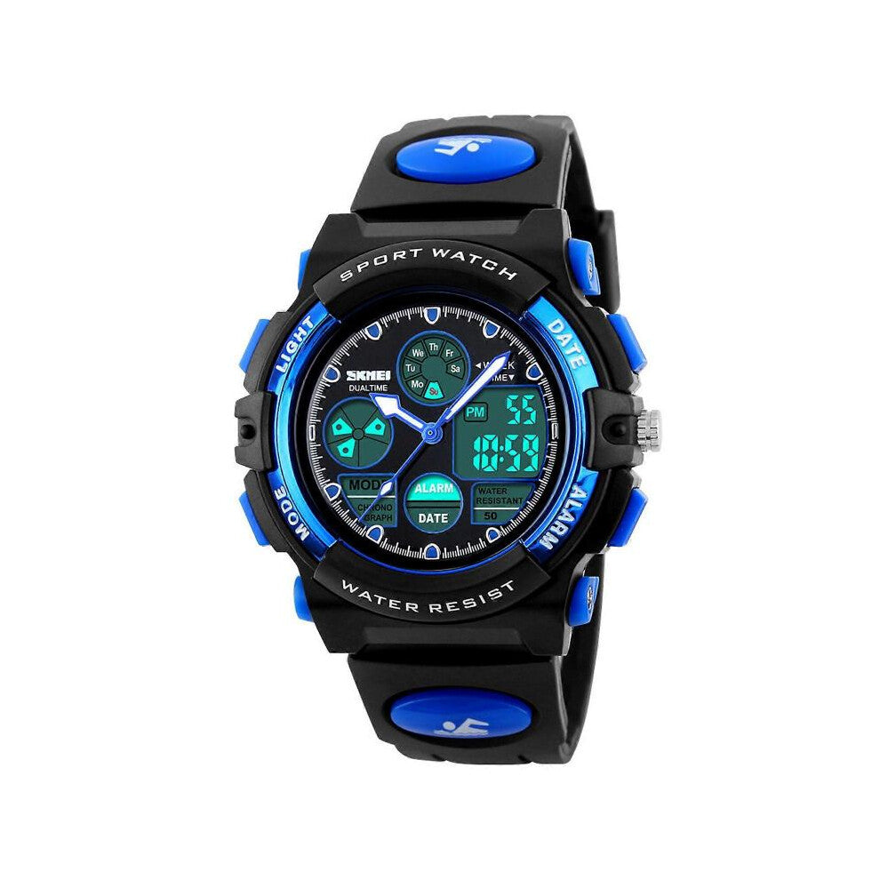 High Quality Children Sports Wristwatch Dual Movements 5ATM Water-proof Kids Watch with Alarm Chronograph Back Light Beyamis