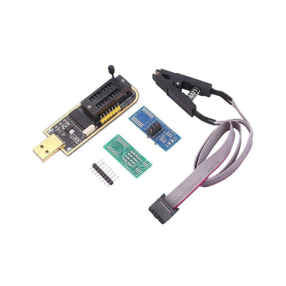 CH341A USB Programmer EEPROM BIOS Flasher Programmable Logic Circuits with SOP8 Flash Clip Suitable for 24-25 Series Chip