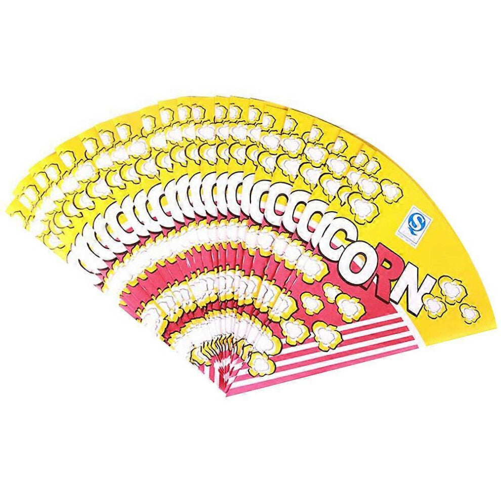 (As show, One size) 100pcs Popcorn Paper Bags with Tapered Tips Paper Treat Bags for Popcorn Candy