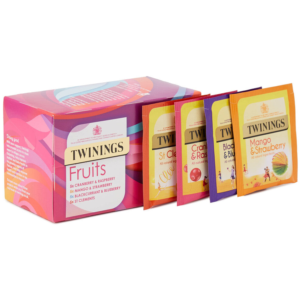Twinings Fruit Selection, Mixed Set of 80 Tea Bags (Multipack of 4 x 20 Tea Bags)