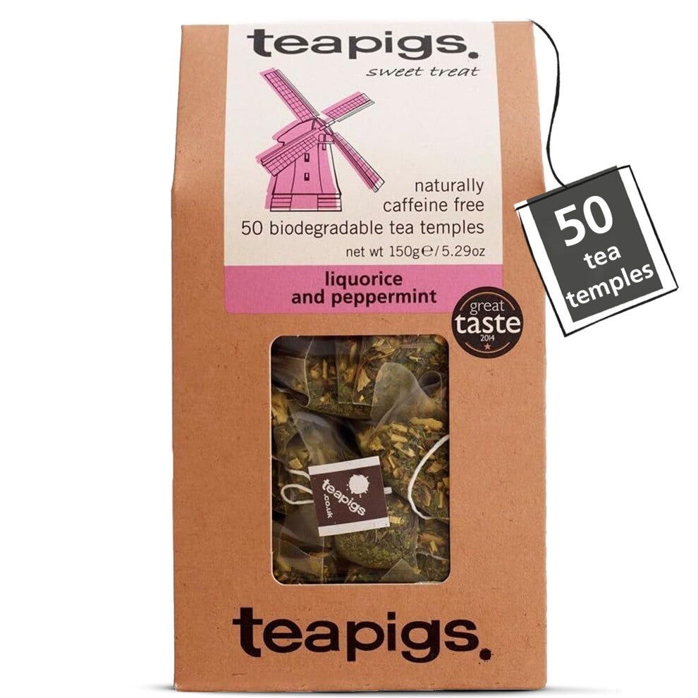 Teapigs Liquorice and Peppermint Tea Made With Whole Flowers (1 Pack of 50 Tea Bags)