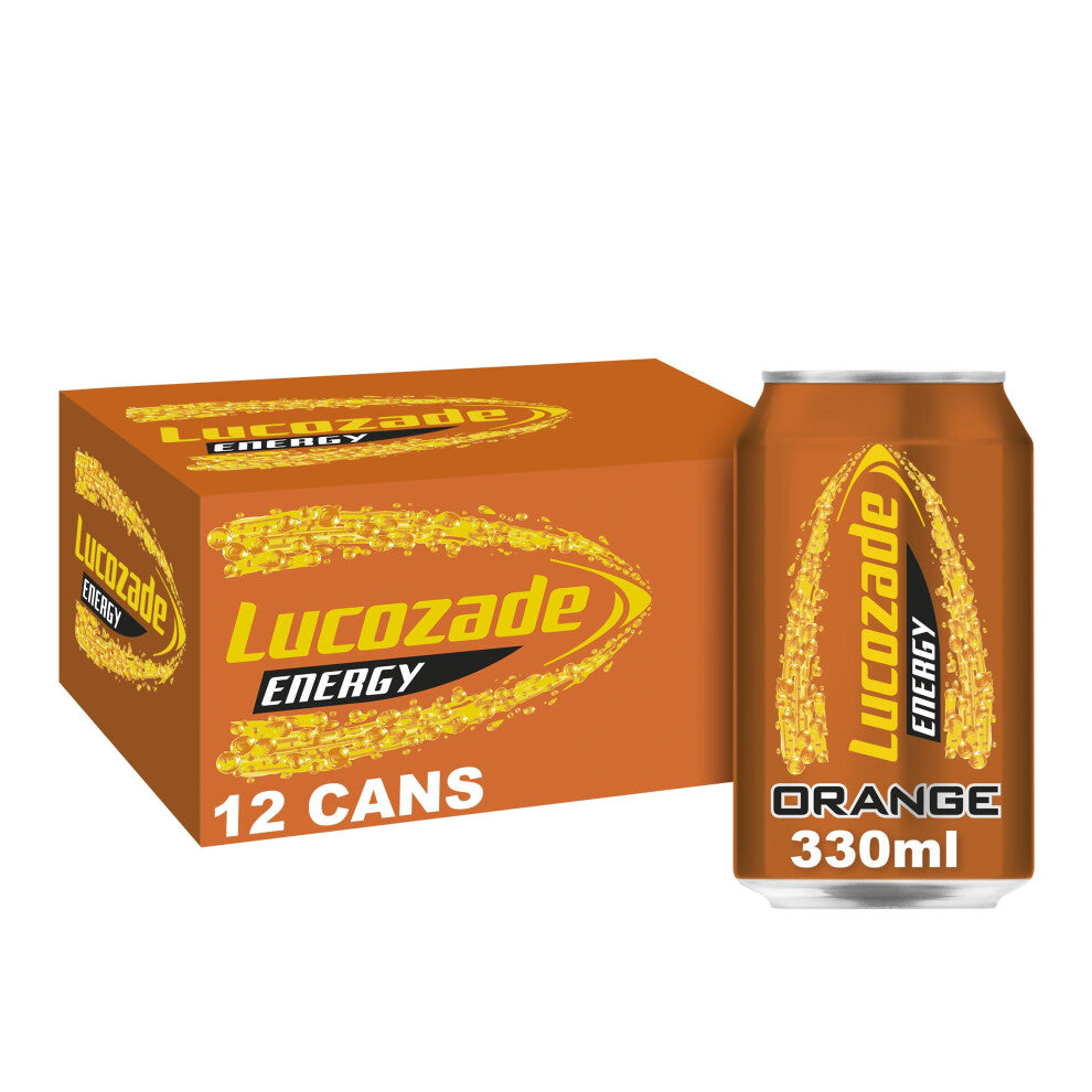 Lucozade Energy Orange 12x330ml - Sparkling Citrus Energy Drink for Everyday Boost