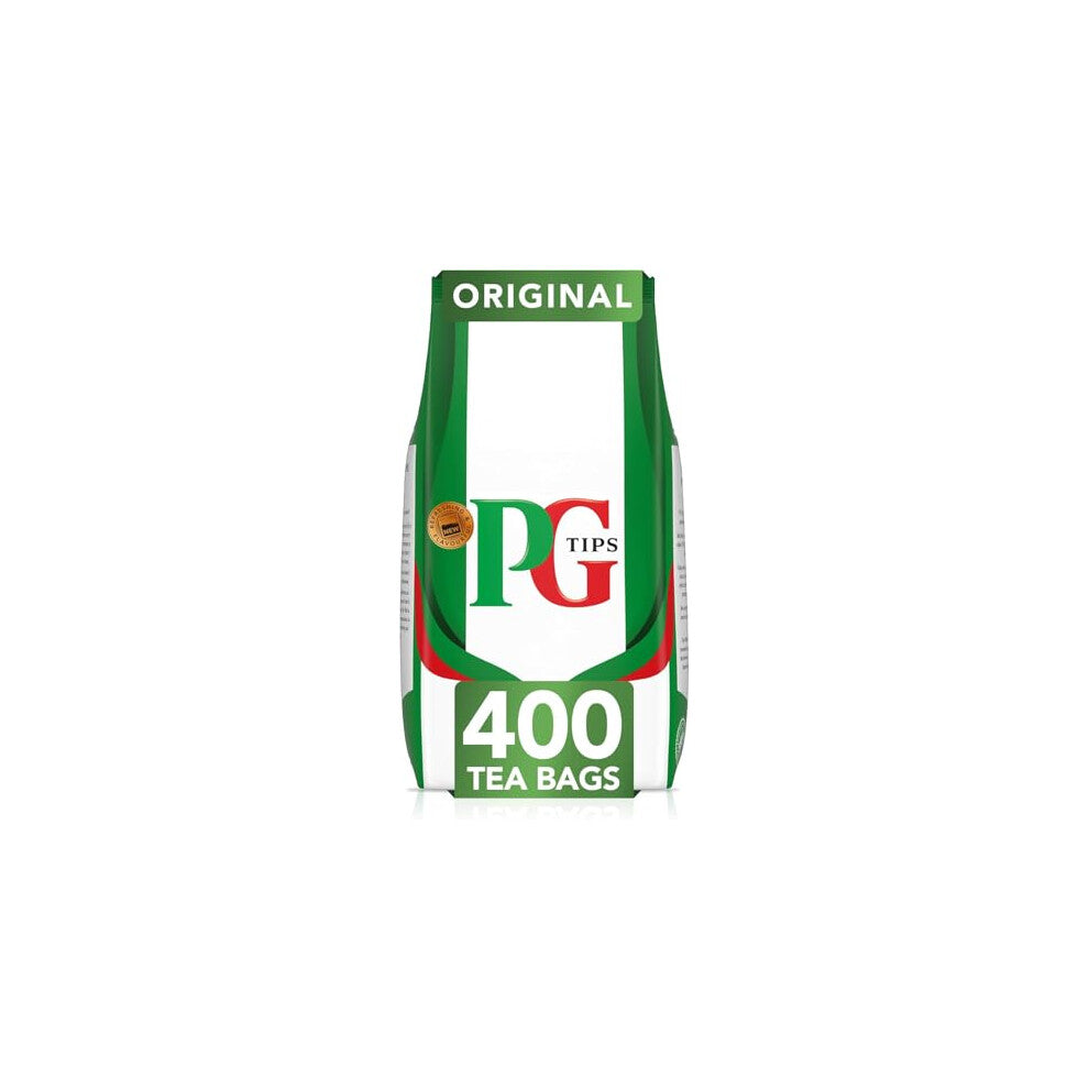 PG Tips 400 Biodegradable Plant-Based Black Tea Bags - Full-Bodied, Flavourful, Rainforest Alliance Certified, Carbon-Neutral UK Favourite